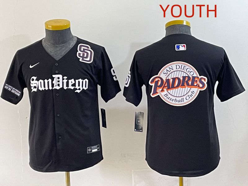 Youth 2025 San Diego Padres Blank Black Five generations Joint Name Nike MLB Jersey style 20
